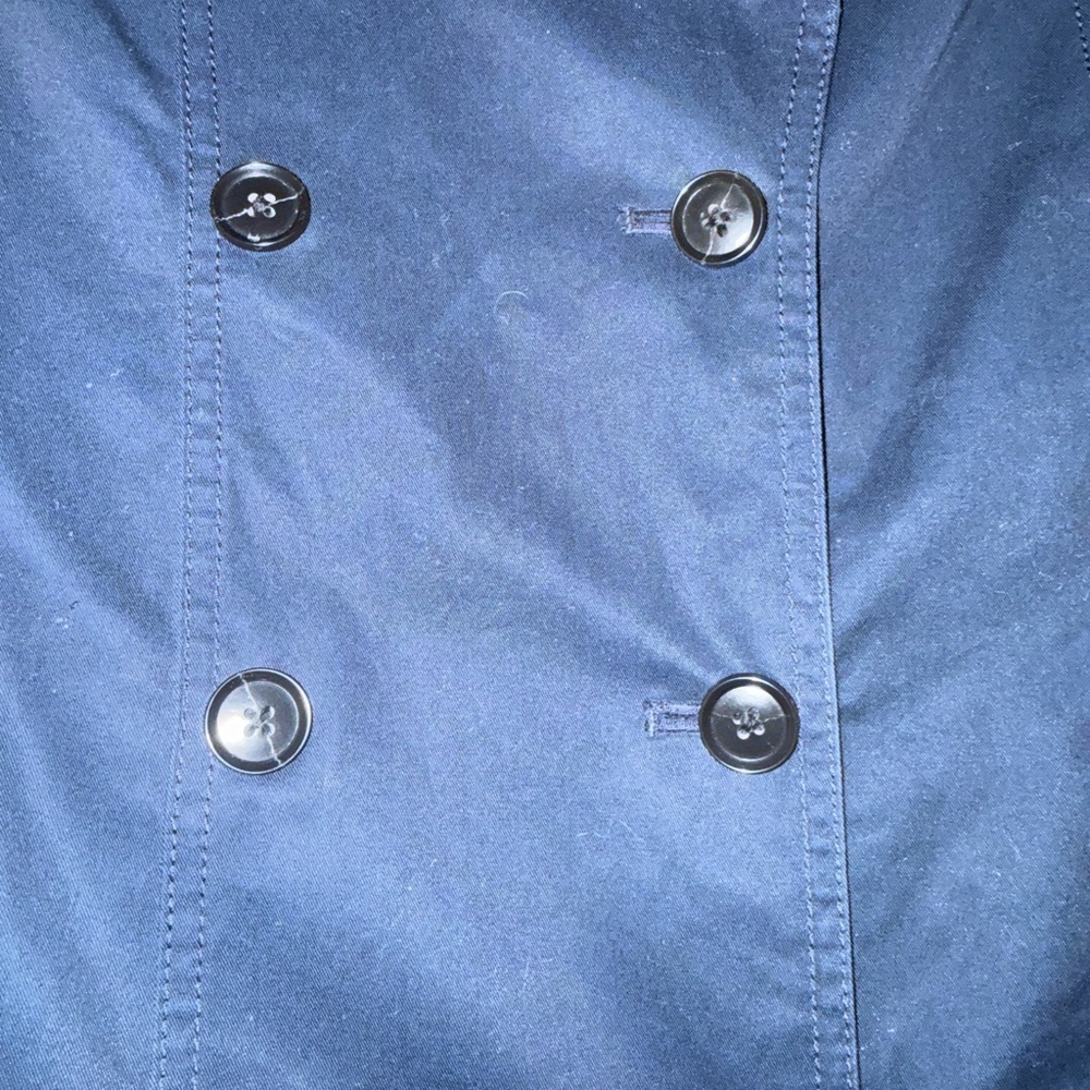 Banana Republic Navy Belted Trench Coat XS Double Breasted Classic EUC - Picture 12 of 16